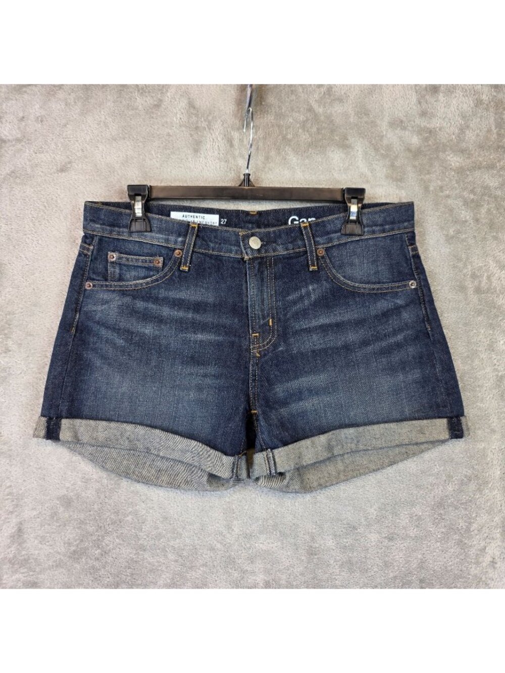 Gap Best Girlfriend Denim Shorts Womens 4 Blue Cuffed Cutoff Casual Summer